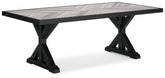 Beachcroft - Rectangular Dining Table With Umbrella Option - Black / Light Gray
