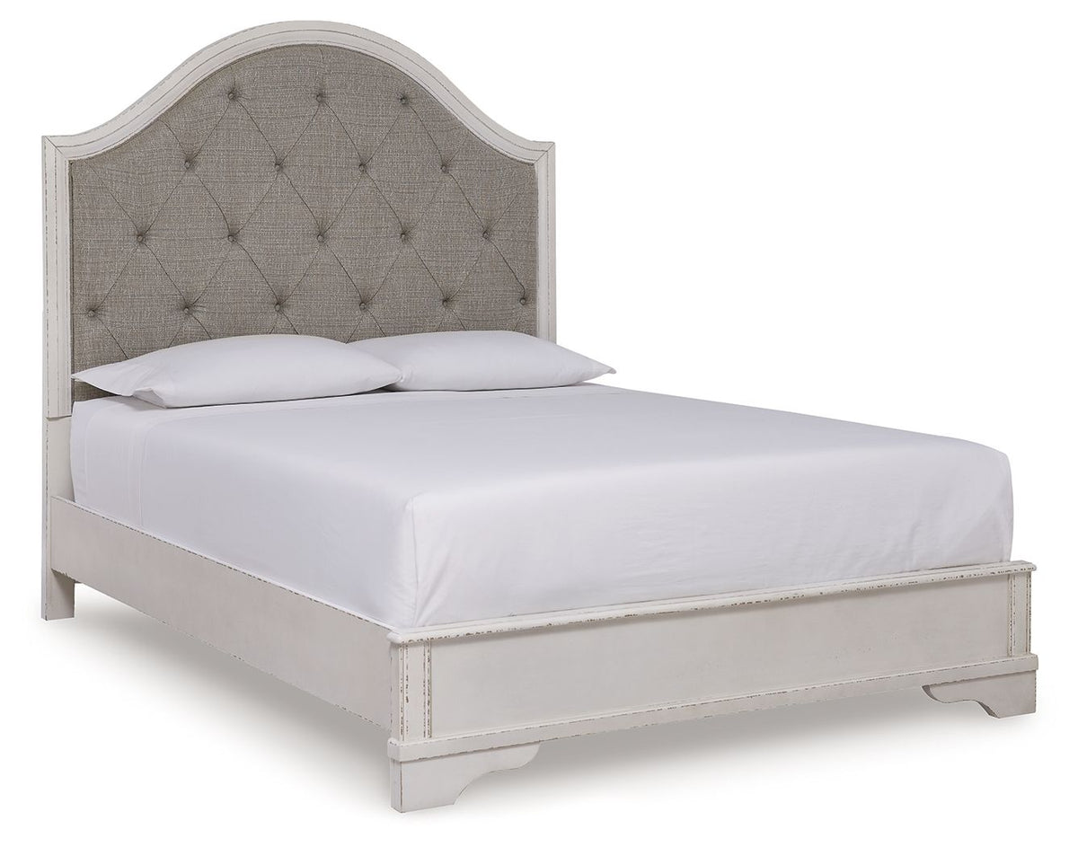 Blendon - Queen Upholstered Panel Bed - Rustic Brown