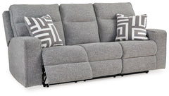 Biscoe - Power Reclining Sofa With Adj Headrest - Pewter