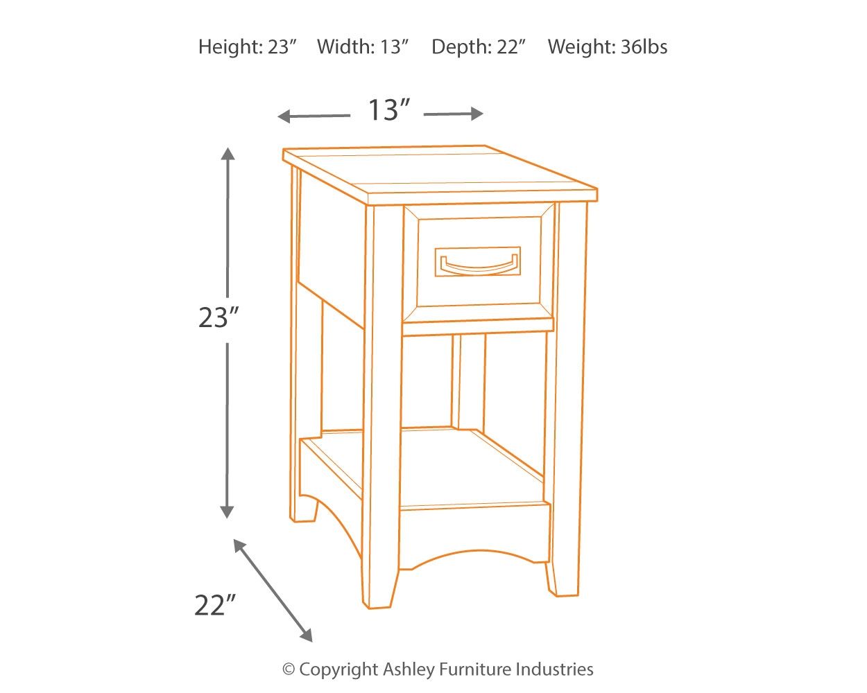 Breegin - Chair Side End Table - 1 Drawer - Brown