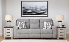 Biscoe - Power Reclining Sofa With Adj Headrest - Pewter