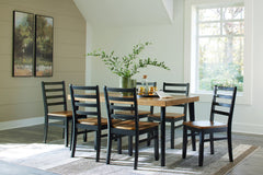 Blondon - Rectangular Drm Table Set (Set of 7) - Brown / Black