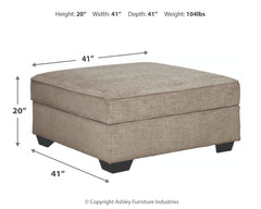 Bovarian - Ottoman With Storage - Stone